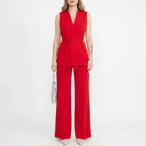 Women's Tailored Two-Piece Suit Set with Belt