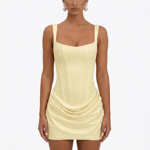 Women's Draped Satin Mini Dress