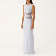 Women's Floral Lace Cut-Out Maxi Dress