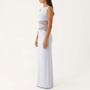 Women's Floral Lace Cut-Out Maxi Dress