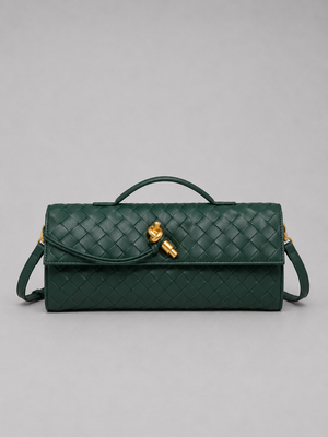 Women’s Woven Leather Look Clutch Bag – Timeless Elegant Design