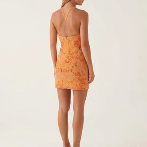 Elegant Floral Embroidered Mini Dress for Women