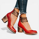 Women's Block Heel Ankle Boots – Buckle Strap Comfort