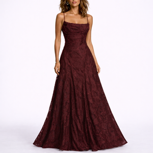 Maxi Dress with Open Back & Floral Texture