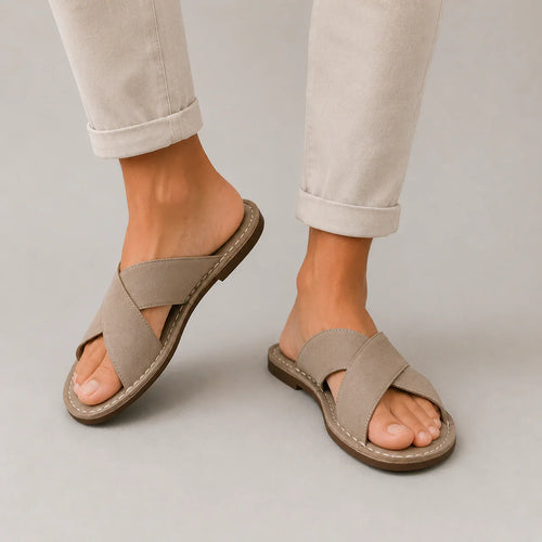 Unisex Suede Cross-Strap Sandals | Breathable Summer Comfort