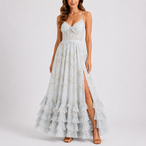 Women's Floral Corset Maxi Dress