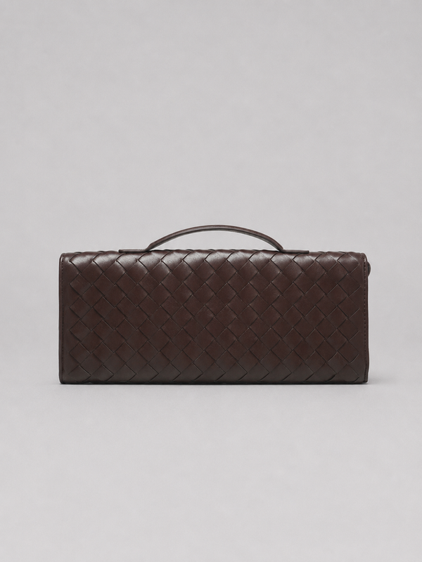 Women’s Woven Leather Look Clutch Bag – Timeless Elegant Design