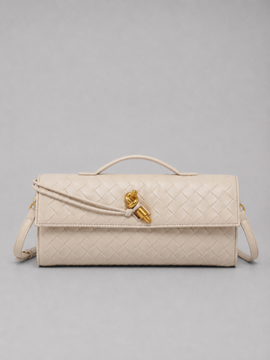 Women’s Woven Leather Look Clutch Bag – Timeless Elegant Design