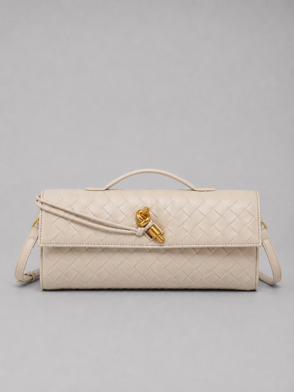 Women’s Woven Leather Look Clutch Bag – Timeless Elegant Design