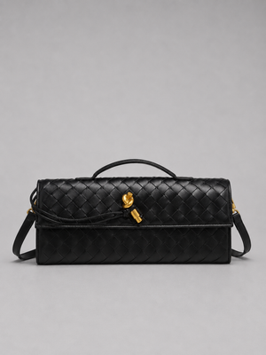Women’s Woven Leather Look Clutch Bag – Timeless Elegant Design