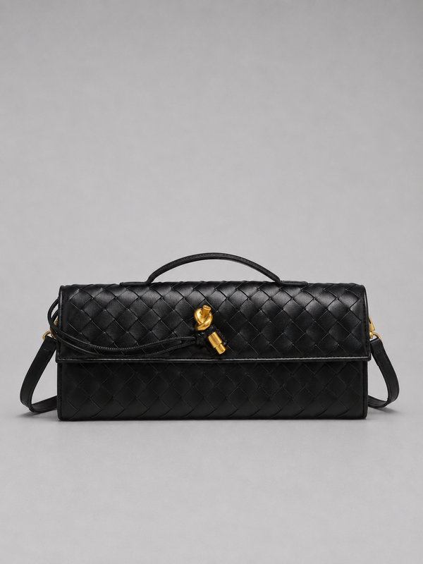 Women’s Woven Leather Look Clutch Bag – Timeless Elegant Design