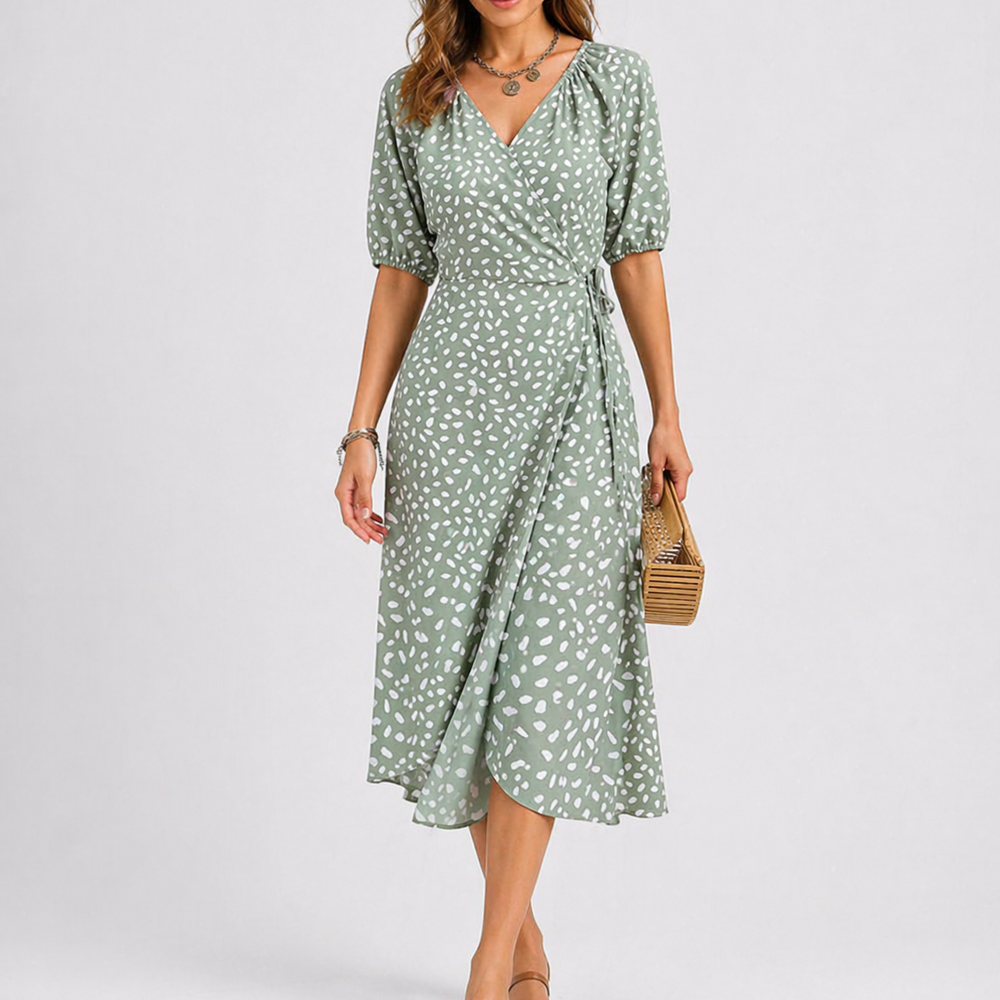 Women’s Summer Abstract Print Midi Dress