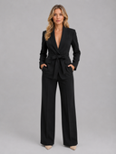Women's Belted Blazer & Wide Leg Trouser Co-Ord Set – Tailored Two-Piece Suit