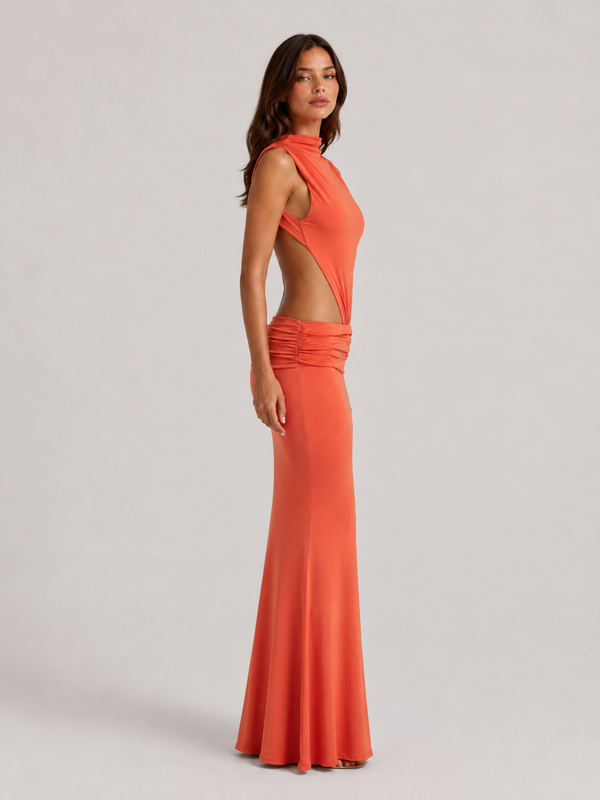 Women's Bodycon High Neck Maxi Dress – Summer Occasion Style