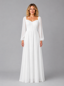 Women's Chiffon Long Sleeve Maxi Dress – Flowing Silhouette