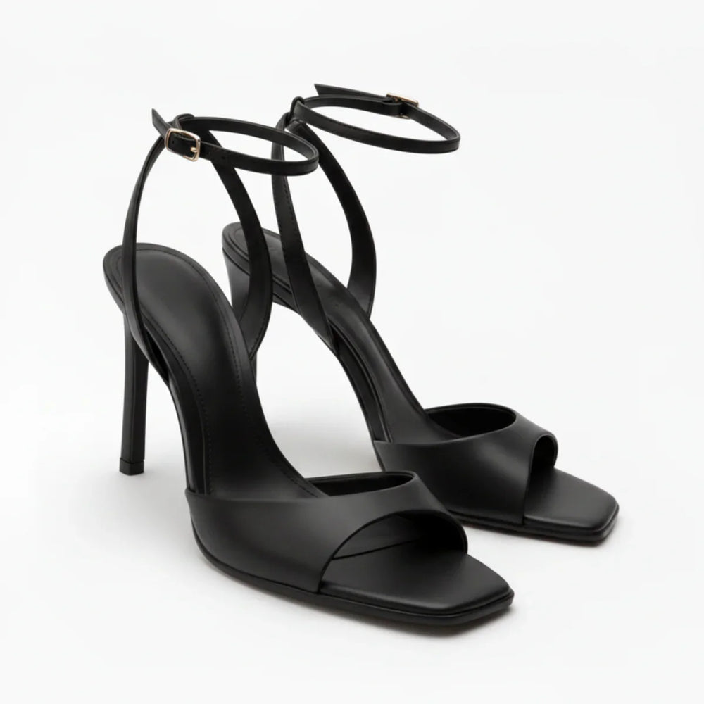 Women’s High Heel summer Sandals – Square Toe Ankle Strap Fit