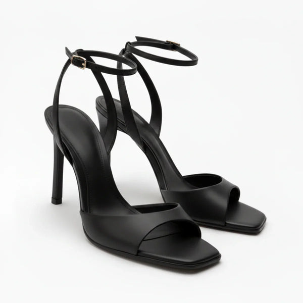 Women’s High Heel summer Sandals – Square Toe Ankle Strap Fit