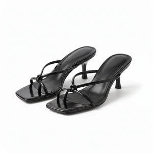 Women’s Orthopedic Heeled Sandals – Elegant Knot Strap Fit