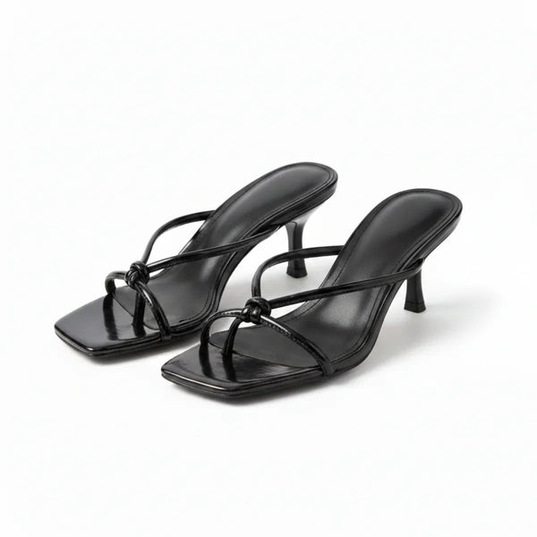 Women’s Orthopedic Heeled Sandals – Elegant Knot Strap Fit