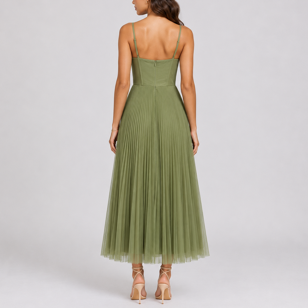 Women’s Elegant Pleated Maxi Dress for Weddings & Events