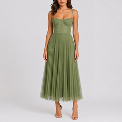 Women’s Elegant Pleated Maxi Dress for Weddings & Events