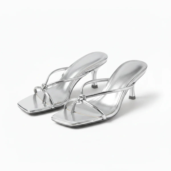 Women’s Orthopedic Heeled Sandals – Elegant Knot Strap Fit